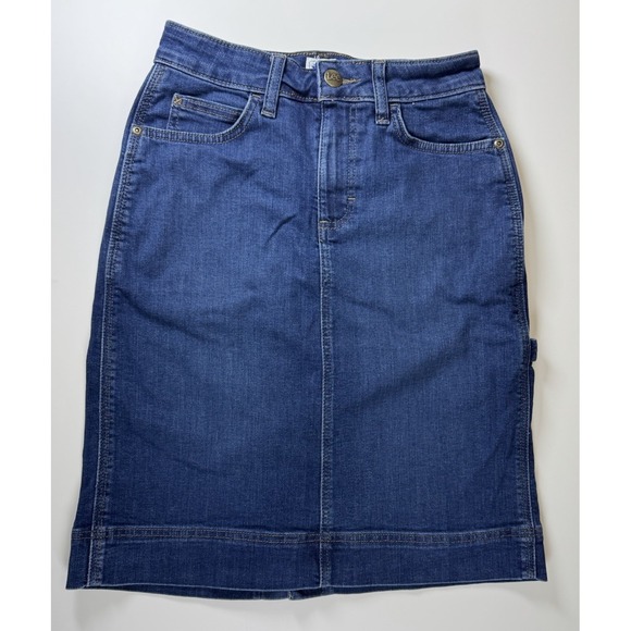LEE Heritage Denim Jean Skirt Womens Size 2M Blue‎ Utility Carpenter Cargo - Picture 2 of 7